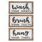3 Piece Bathroom Sign Wall Decor, Wash Your Hands, Brush Your Teeth, Hang Your Towel, Rustic Hanging Sign 12 x 6 In)